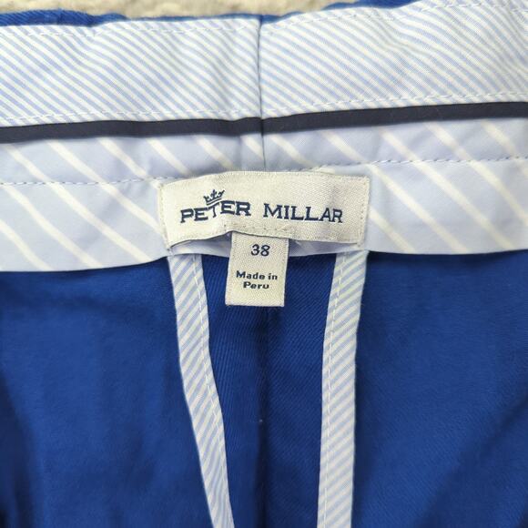 Peter Millar Cobalt Blue Chino Shorts‎ Pima Cotton Stretch Men's Size 38 20691 - Picture 3 of 5